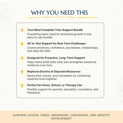 Ultimate Teen Mega Bundle — 8+ Therapist-Approved Tools to Build Confidence, Clarity & Emotional Strength to Boost Your Teen Growth