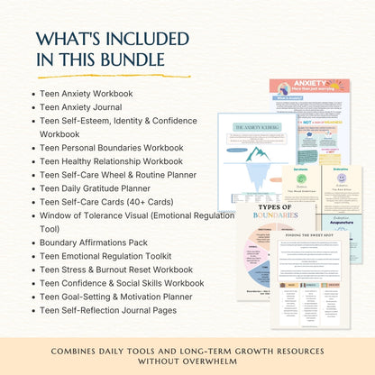 Ultimate Teen Mega Bundle — 8+ Therapist-Approved Tools to Build Confidence, Clarity & Emotional Strength to Boost Your Teen Growth