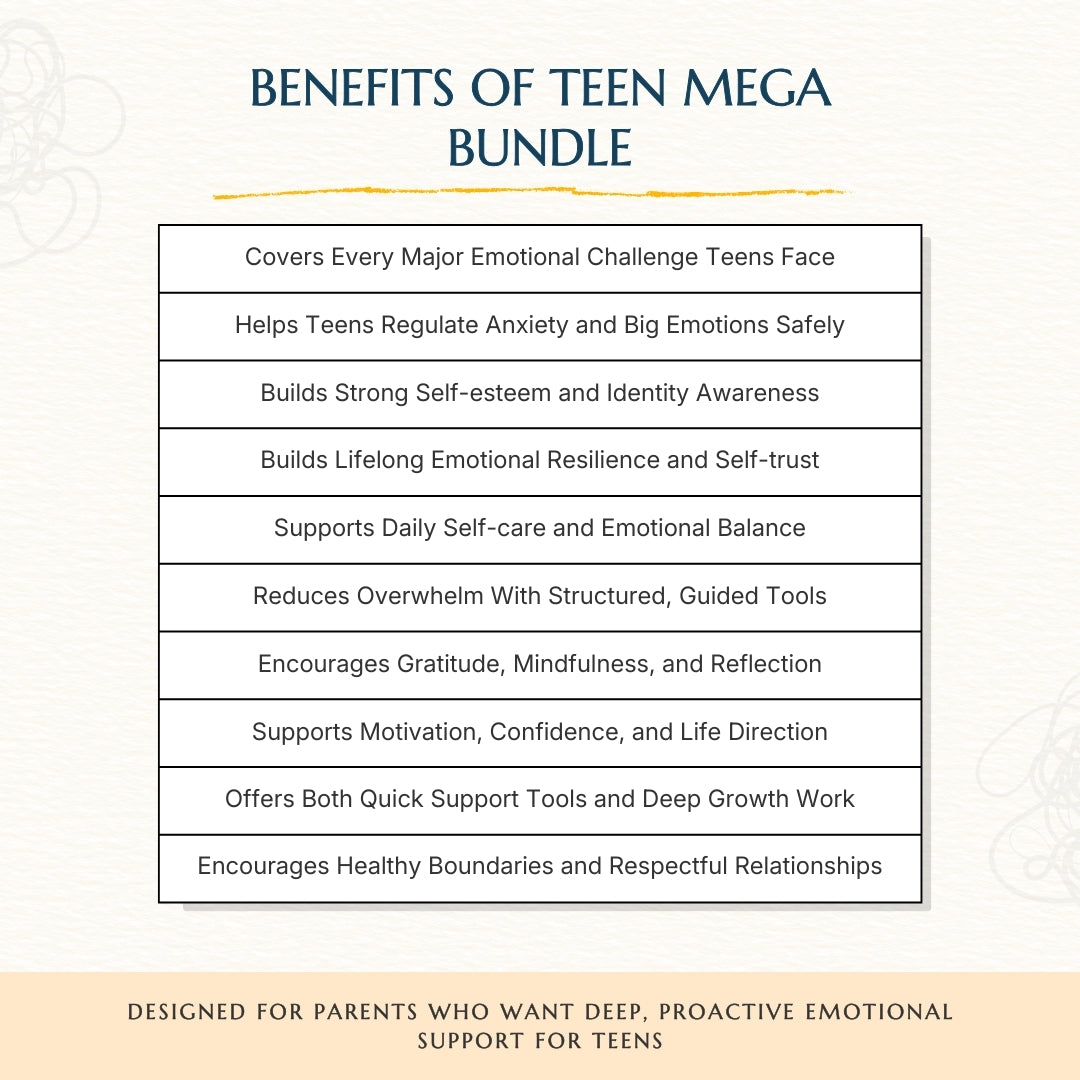 Ultimate Teen Mega Bundle — 8+ Therapist-Approved Tools to Build Confidence, Clarity & Emotional Strength to Boost Your Teen Growth